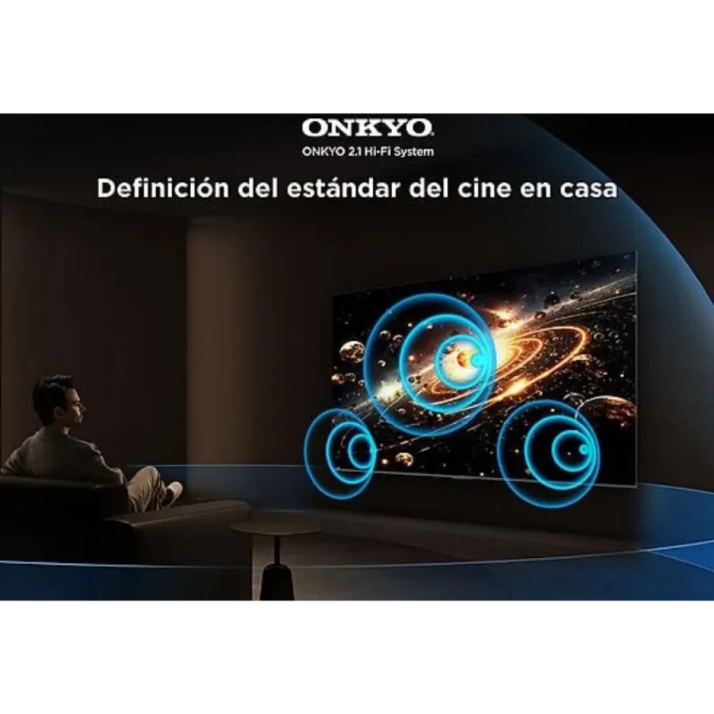 TCL 50C61K 50 QLED 4K Ultra HD con Google TV, marco metálico delgado; imagen espacial vibrante y sonido Onkyo 2.1 envolvente para cine en casa