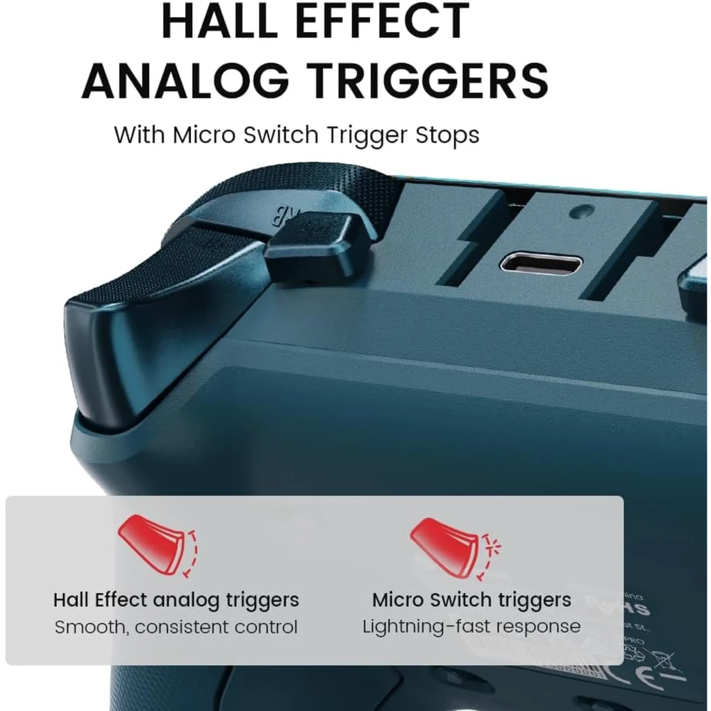 GameSir G7 Pro Wuchan Edition con estación de carga: gatillos analógicos Hall Effect y micro switches, puerto USB-C, textura antideslizante y topes precisos