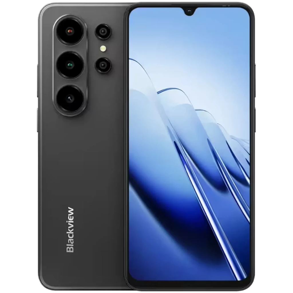 Blackview WAVE 10 128GB Negro con pantalla 6.88 pulgadas, notch en V y biseles finos. Módulo trasero triple con flash y acabado mate elegante. 8GB RAM Android