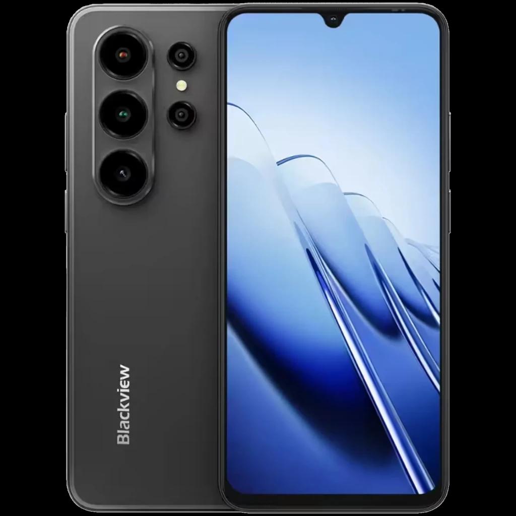 Smartphone Blackview WAVE 10 noir, écran 6,88 pouces bord à bord, encoche goutte, triple module photo arrière proéminent, 128 Go, 8 Go RAM, Android 16