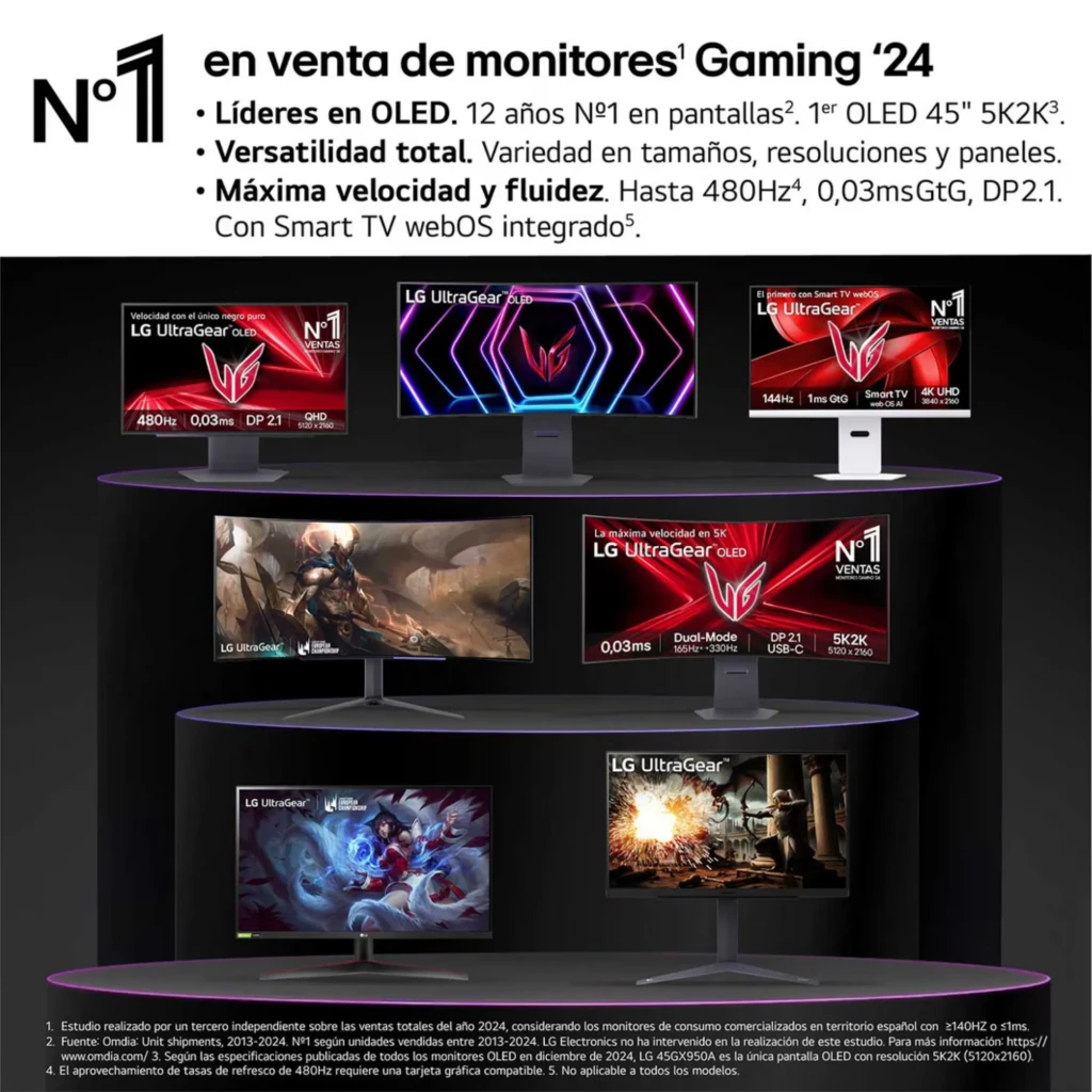 Monitor Gaming LG UltraGear 27 pulgadas, panel IPS QHD, 200Hz, 1ms GtG, diseño negro con bordes delgados y base en V, pantalla amplia para juegos fluidos