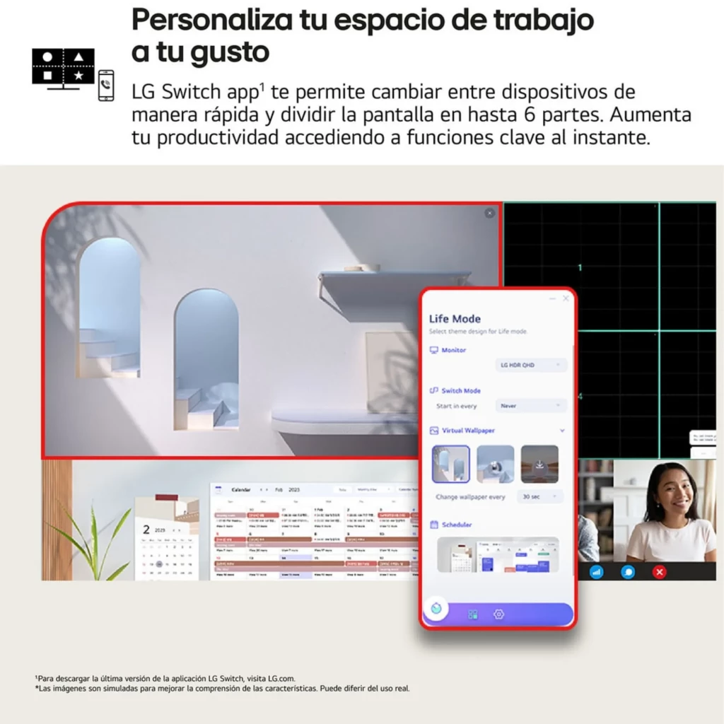 Monitor LG UltraWide 29 pulgadas IPS UWFHD 100 Hz con marco delgado, pantalla ultraancha dividida en hasta 6 secciones y controles en ventana flotante