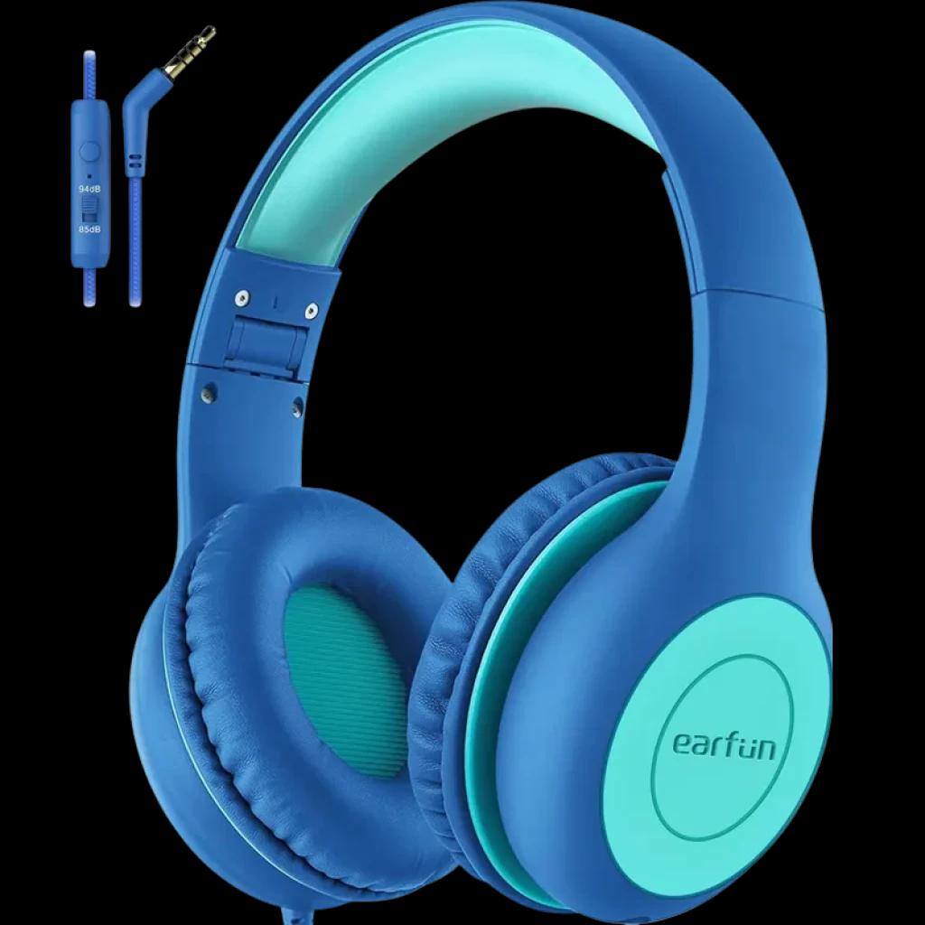 Earfun K1 Vert Bleu Limiteur 85/94 dB SharePort - Écouteurs pour enfants