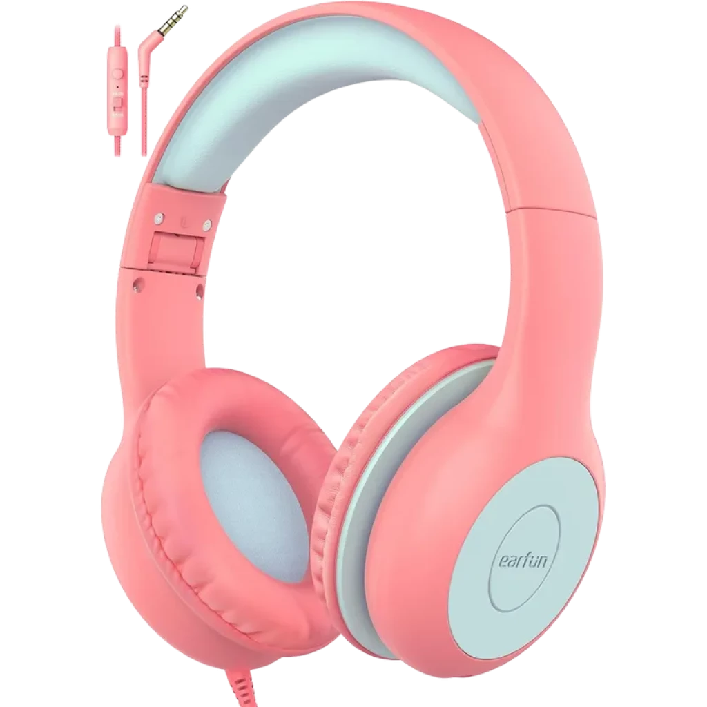 Earfun K1 Rose Bleu Limiteur 85/94 dB SharePort - Écouteurs pour enfants