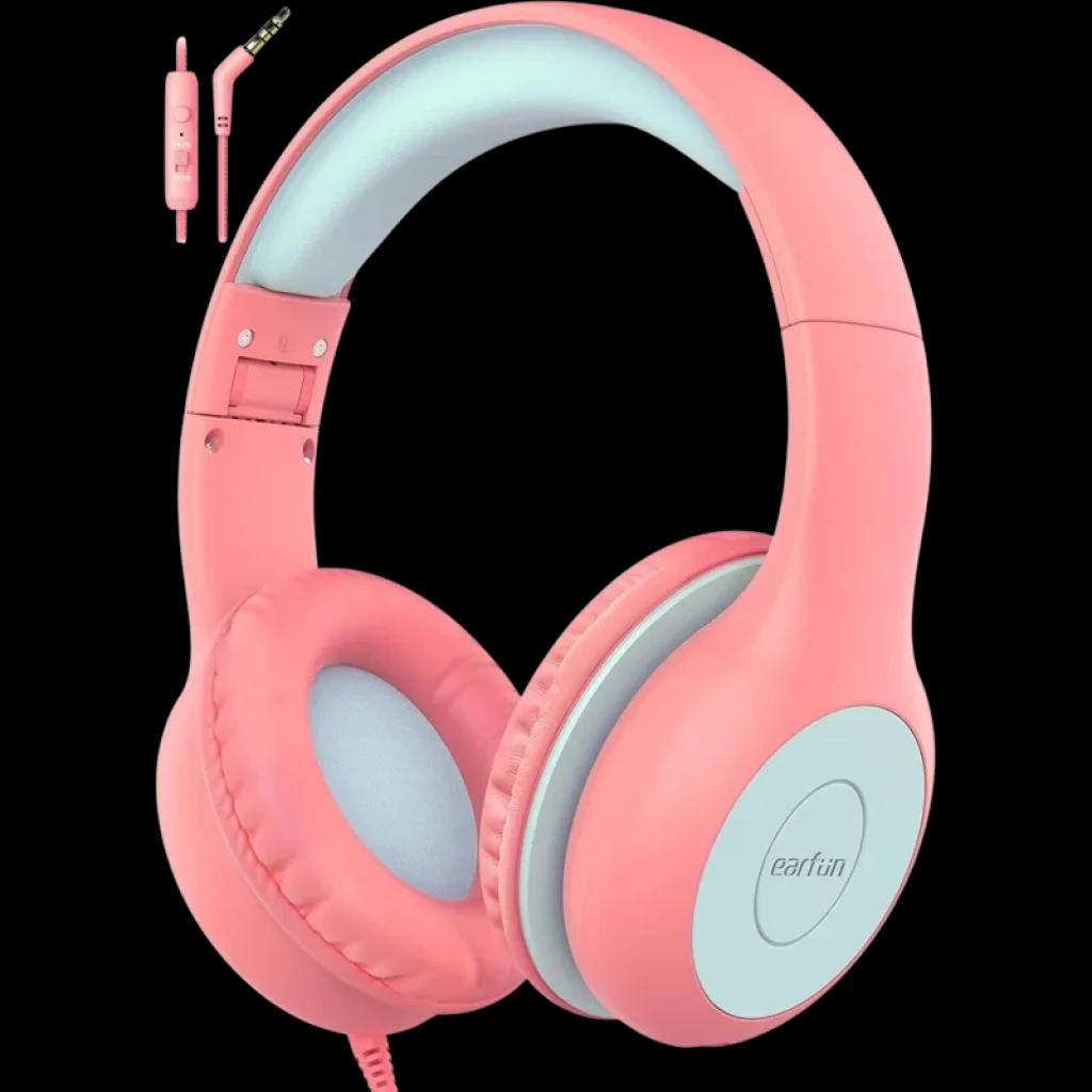 Earfun K1 Rose Bleu Limiteur 85/94 dB SharePort - Écouteurs pour enfants