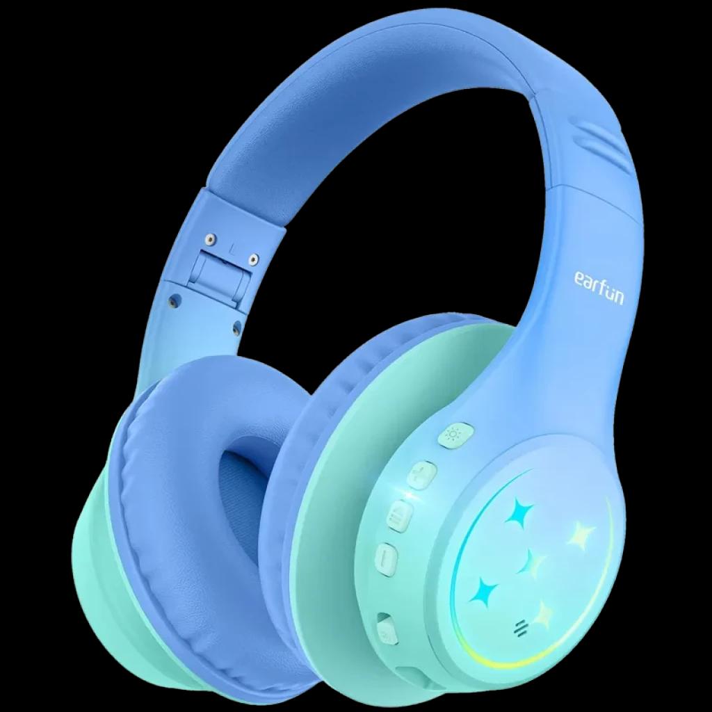 EarFun K4 RGB Bluetooth Vert – Écouteurs pour enfants avec 90 heures d'autonomie et limitation du volume