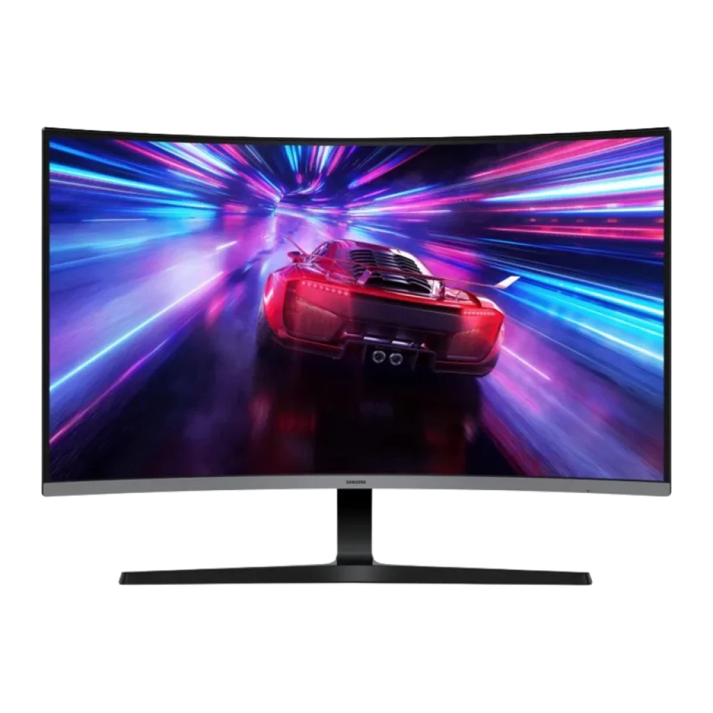Écran Samsung Essential S3 32 pouces VA incurvé FHD 100 Hz avec bords fins, pied métallique et affichage lumineux ultracoloré idéal pour gaming immersive