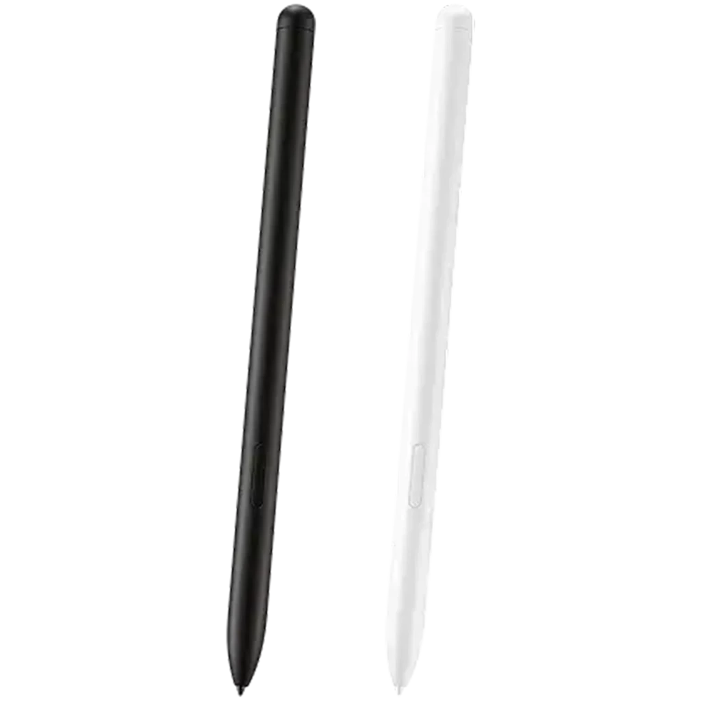 Stylet Samsung S Pen pour Tab S9 S10 Noir et Blanc, design fin, pointe précise, bouton latéral, corps mat élégant, compatible magnétique avec tablette