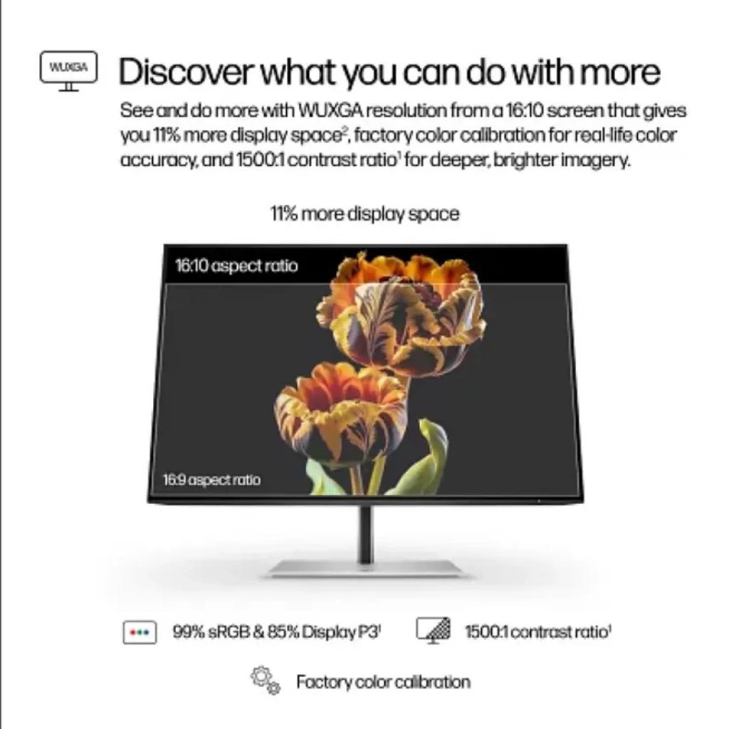 HP Serie 7 724 pn monitor 24 pulgadas WUXGA 16:10, panel IPS 100 Hz. Bisel delgado, peana metálica, colores calibrados de fábrica, 99 sRGB y 85 DCI-P3