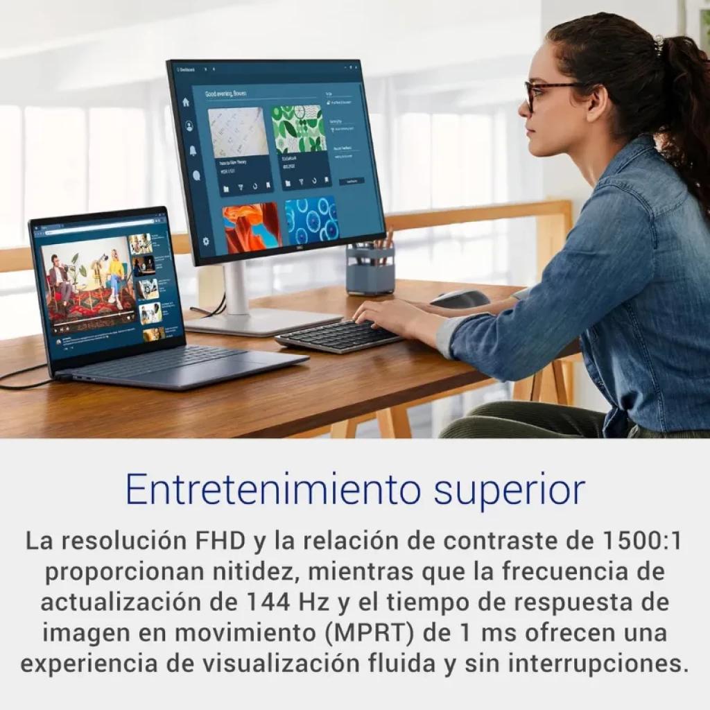 Monitor DELL S Series S2425HSM de 24 polegadas, FHD IPS, com 144 Hz e FreeSync, molduras finas, suporte ajustável e ecrã nítido, ideal para entretenimento e trabalho
