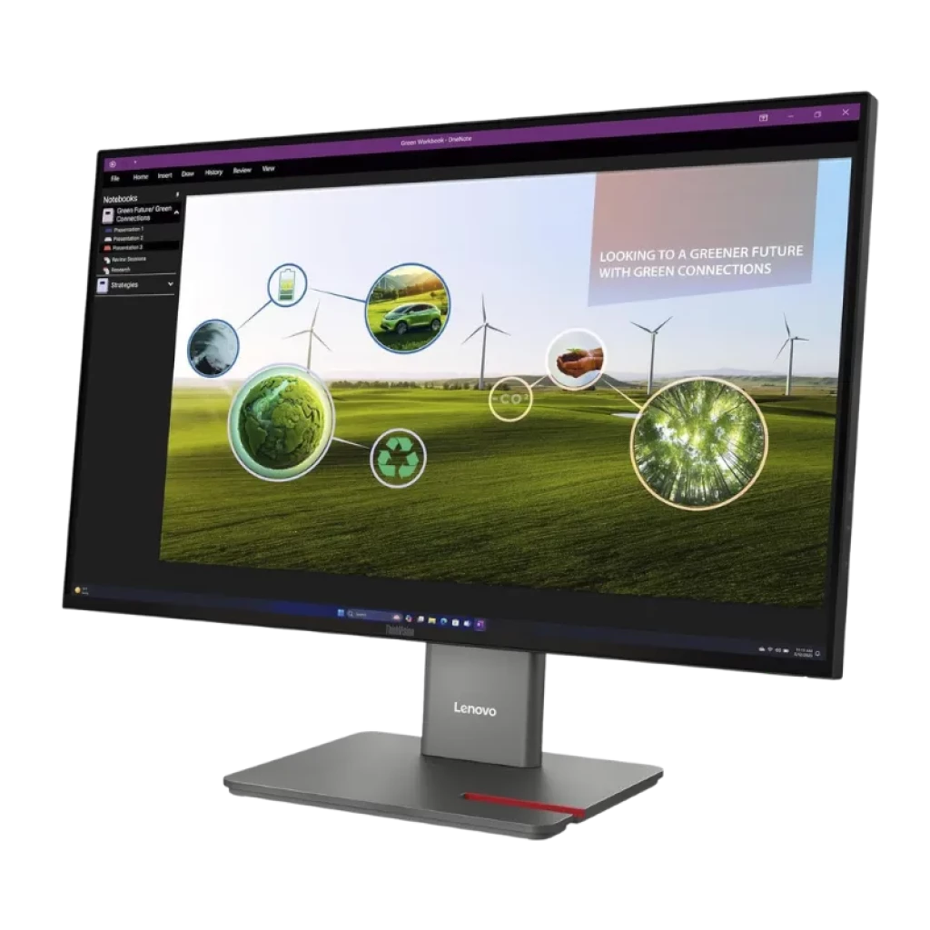 Vista a 45 grados del Lenovo ThinkVision P27Q-40