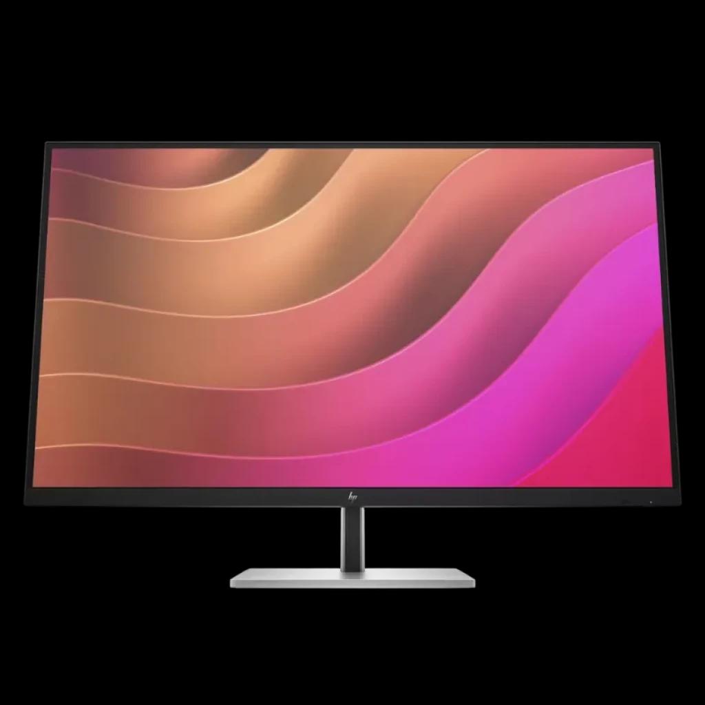 Vista frontal do HP E32k G5 4K com design de moldura estreita em três lados