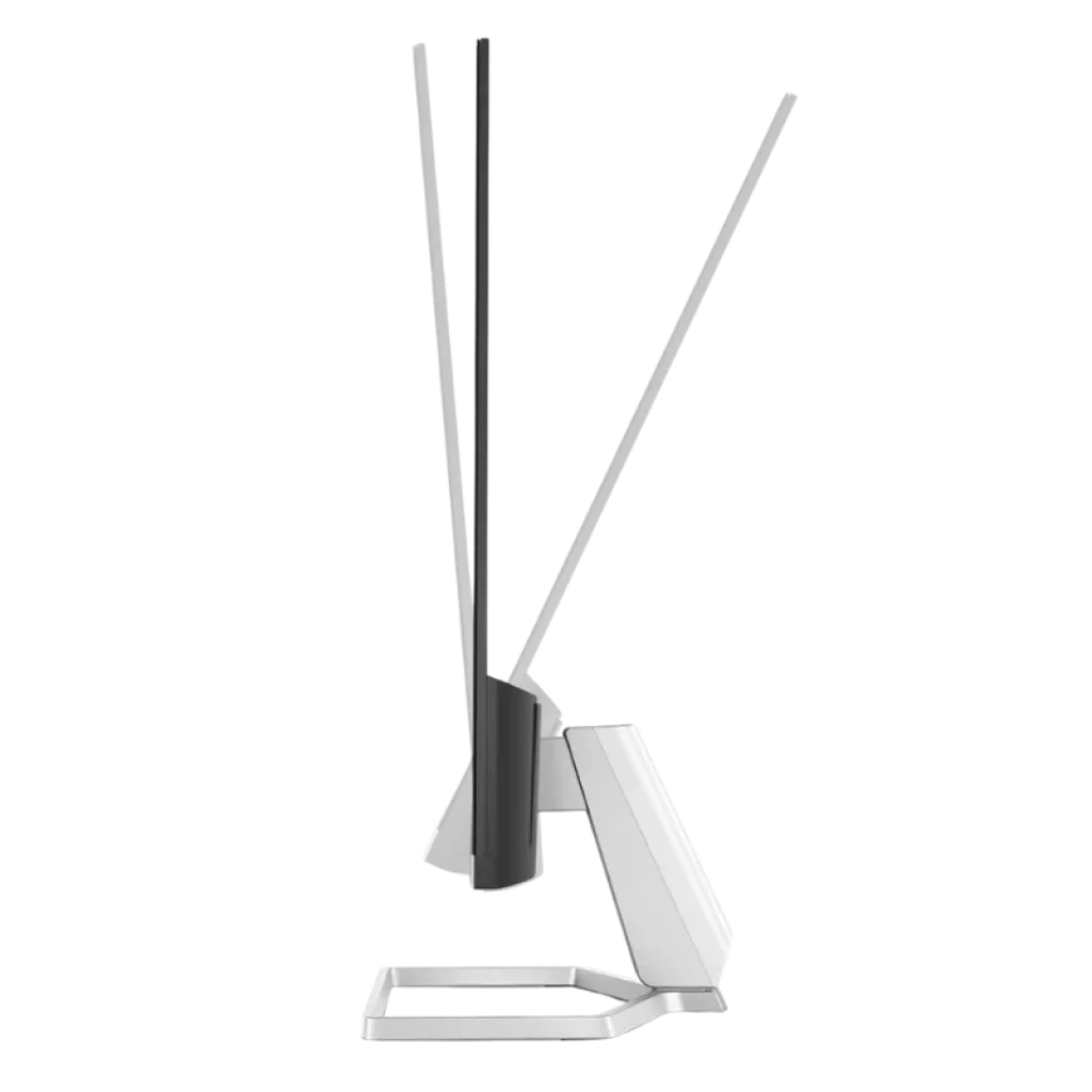 Vista lateral do HP M27fq, com destaque para o ajuste de inclinação