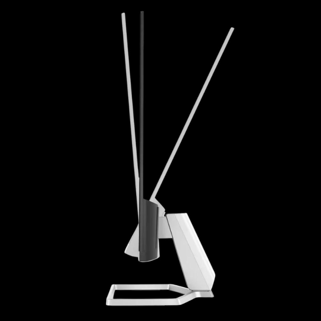 Vista lateral do HP M27fq, com destaque para o ajuste de inclinação