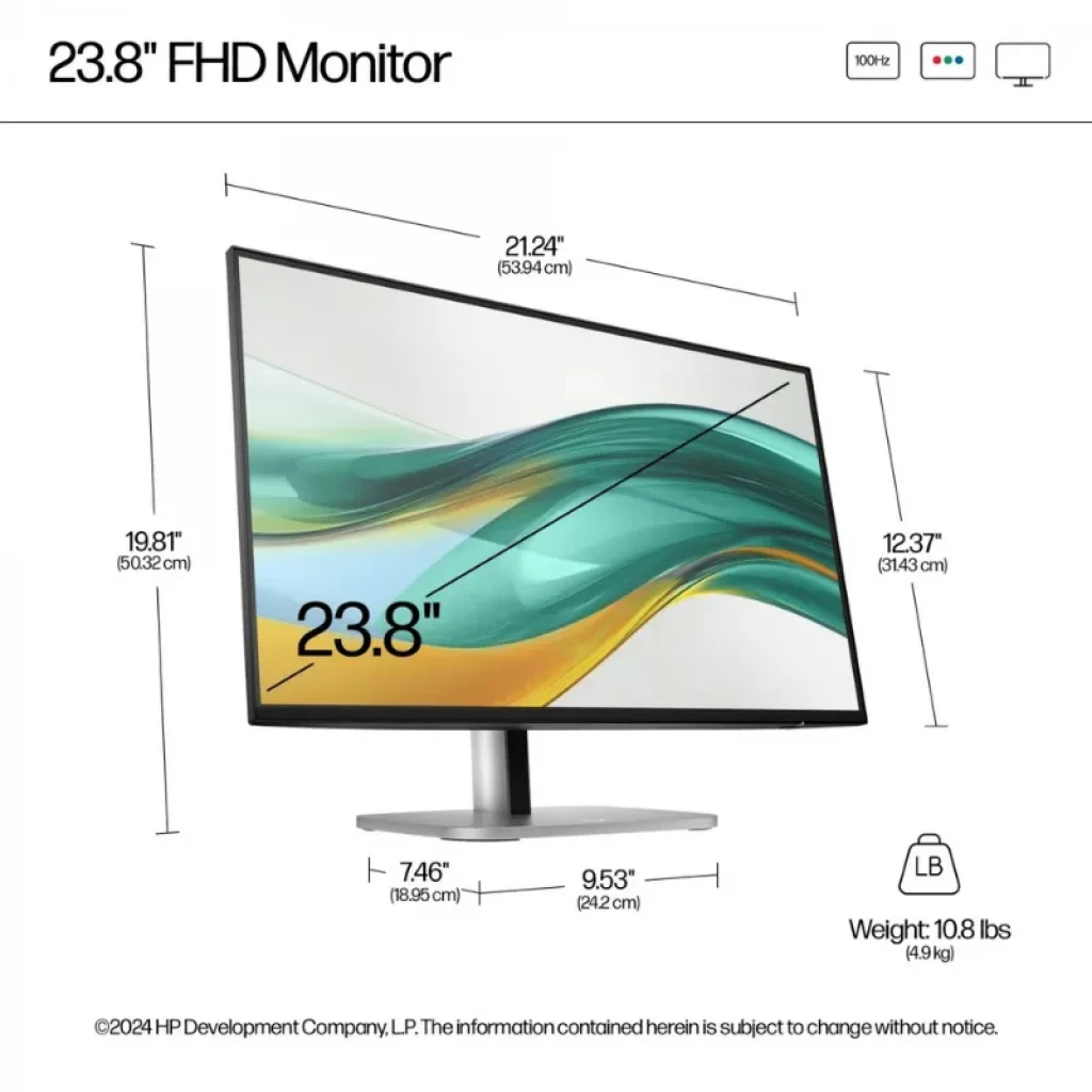 Dimensions et poids du HP Series 5 524pf