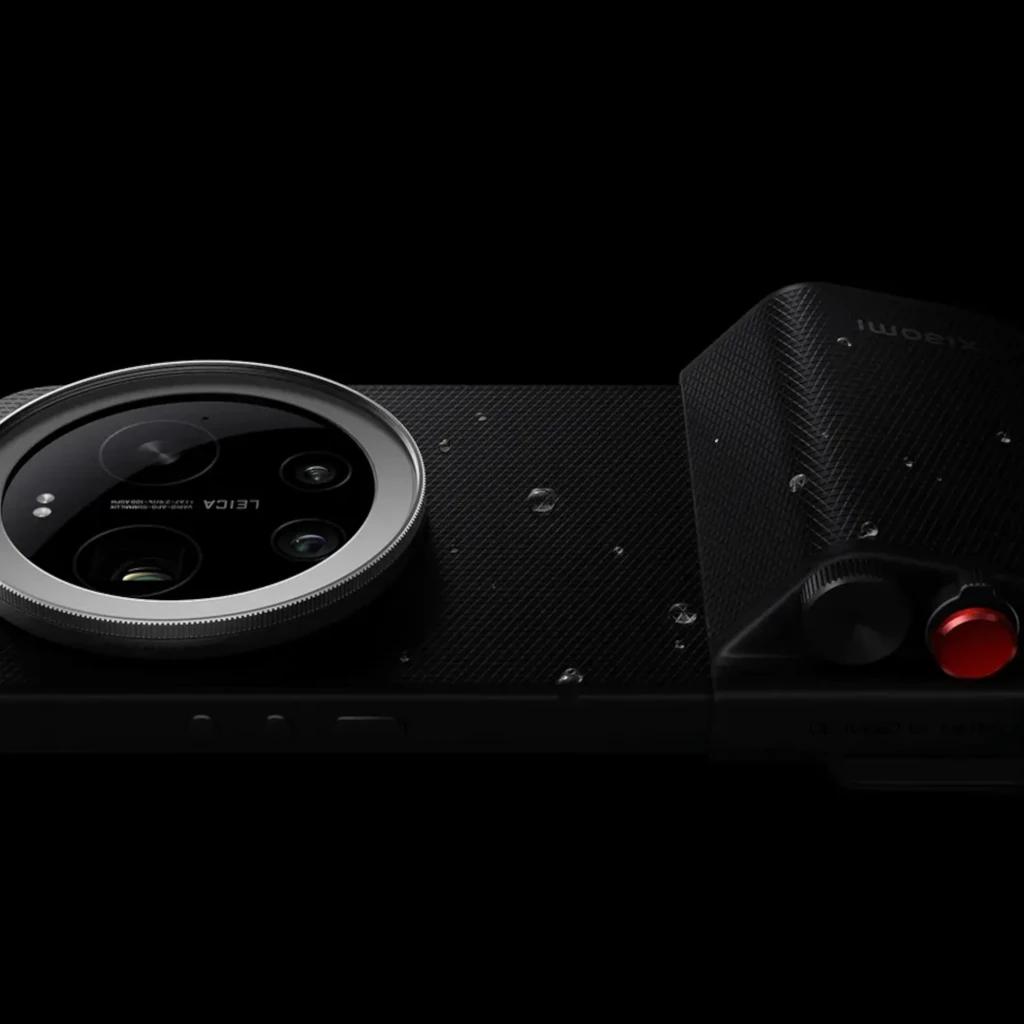 Xiaomi 17 Ultra Photography Kit Pro: módulo de cámara Leica con lente grande, grip ergonómico con botón rojo, acabado texturizado y salpicaduras de agua