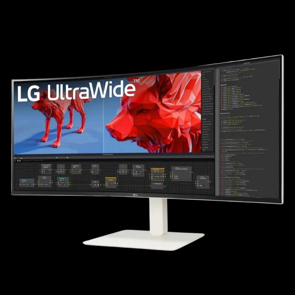 Vista a 45 graus do LG 38BR85QC-W 