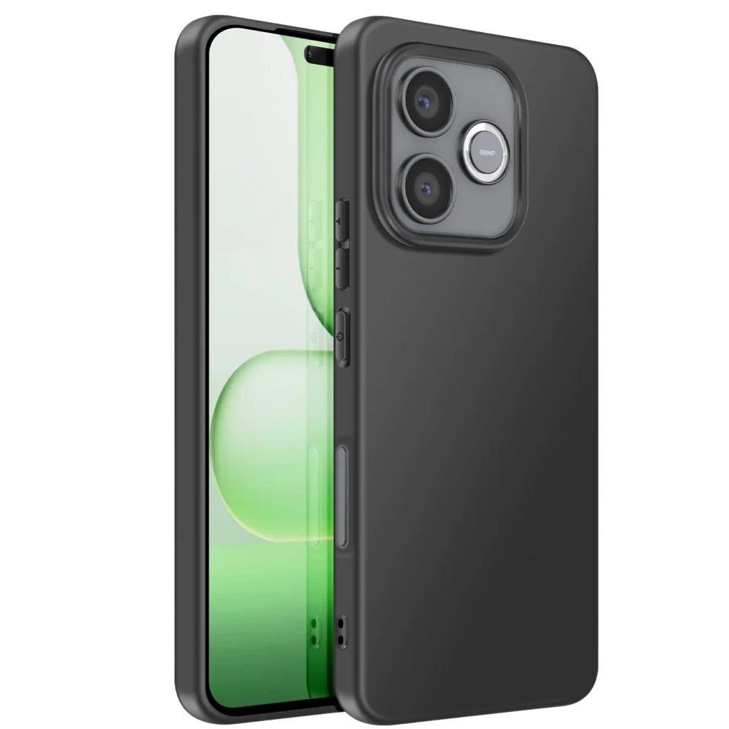 Funda Honor 600 Lite Square Liquid Premium Negro con acabado mate, bordes elevados y protección de cámara doble; recortes precisos y botones accesibles