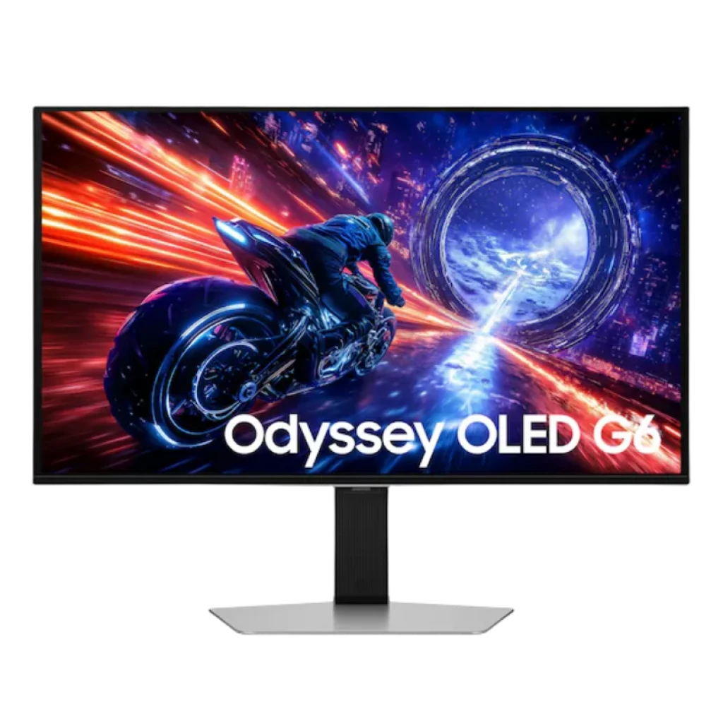 Monitor gaming Samsung Odyssey G6 G60SF de frente, panel OLED 27 pulgadas