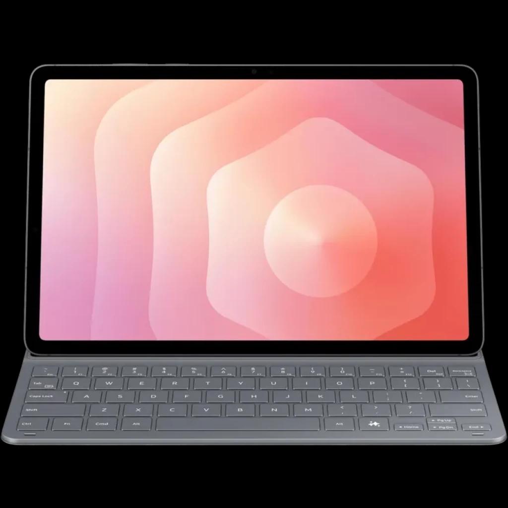 Capa teclado slim oficial Samsung para Galaxy Tab S11, cinza, layout QWERTY espanhol, teclas baixas, conector magnético e suporte tipo capa protetora