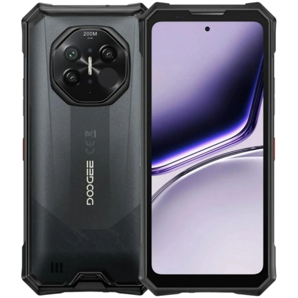 Doogee S300 Plus Thermal 1TB Negro con carcasa robusta, gran módulo trasero de cámara térmica 200 MP y pantalla frontal con orificio central