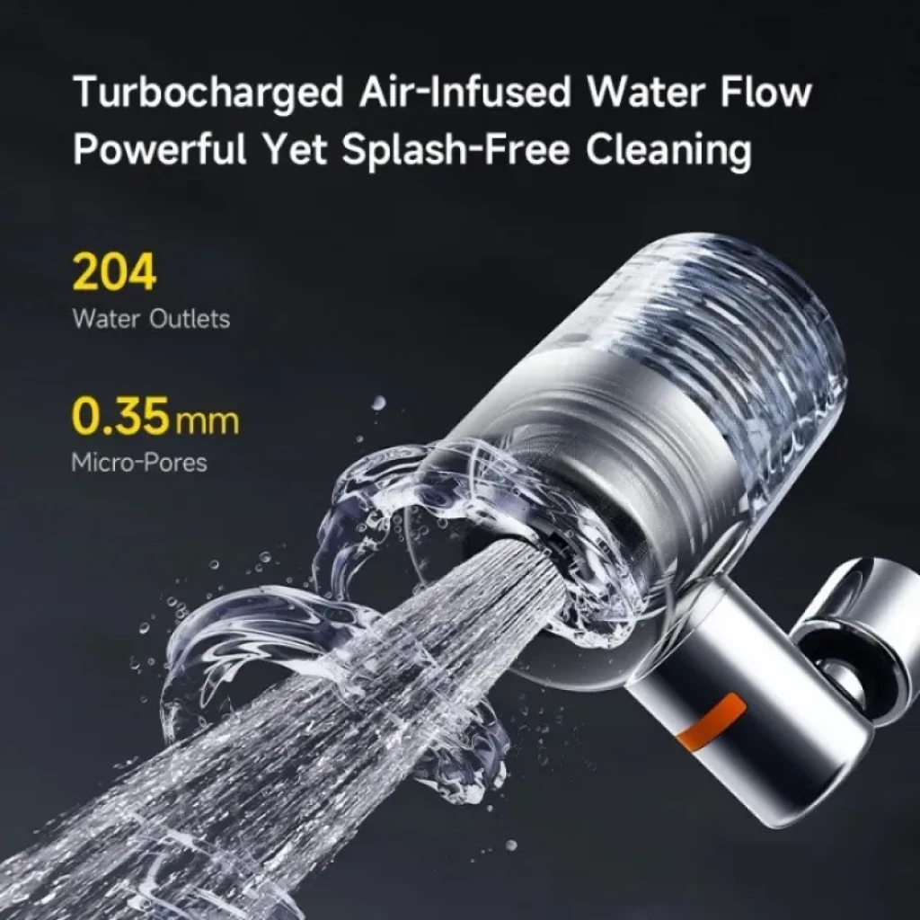 Deerma LT01 - Filtro de Agua a Presión para Grifo con 204 salidas y microperforaciones de 0.35 mm; chorro potente aireado y limpieza sin salpicaduras