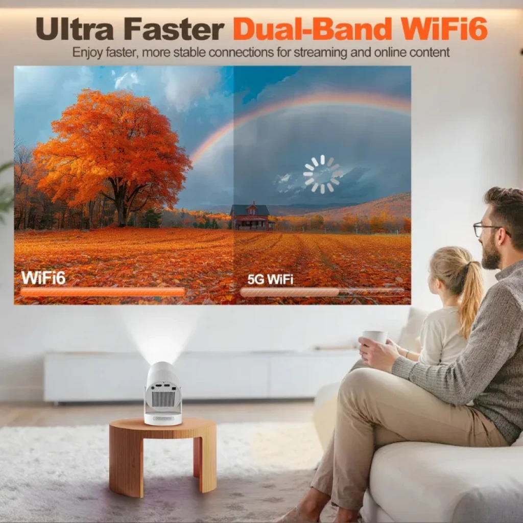 Magcubic HY300 Ultra HD 290 ANSI - Proyector compacto con WiFi 6 de doble banda, imagen nítida y colores vivos; ideal para streaming estable en casa