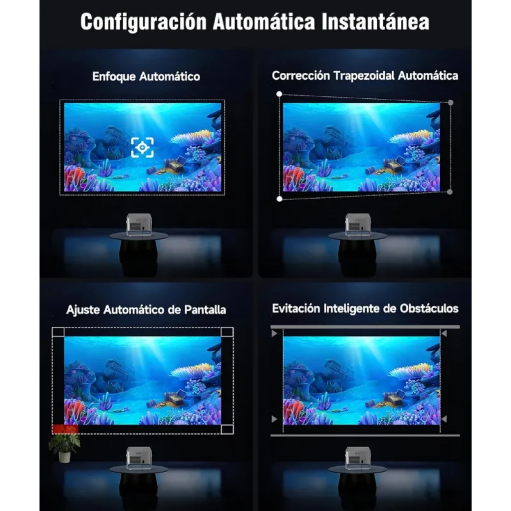 Magcubic HY450GT FHD 800 ANSI Proyector con enfoque y corrección trapezoidal automáticos, ajuste de pantalla y evitación inteligente de obstáculos