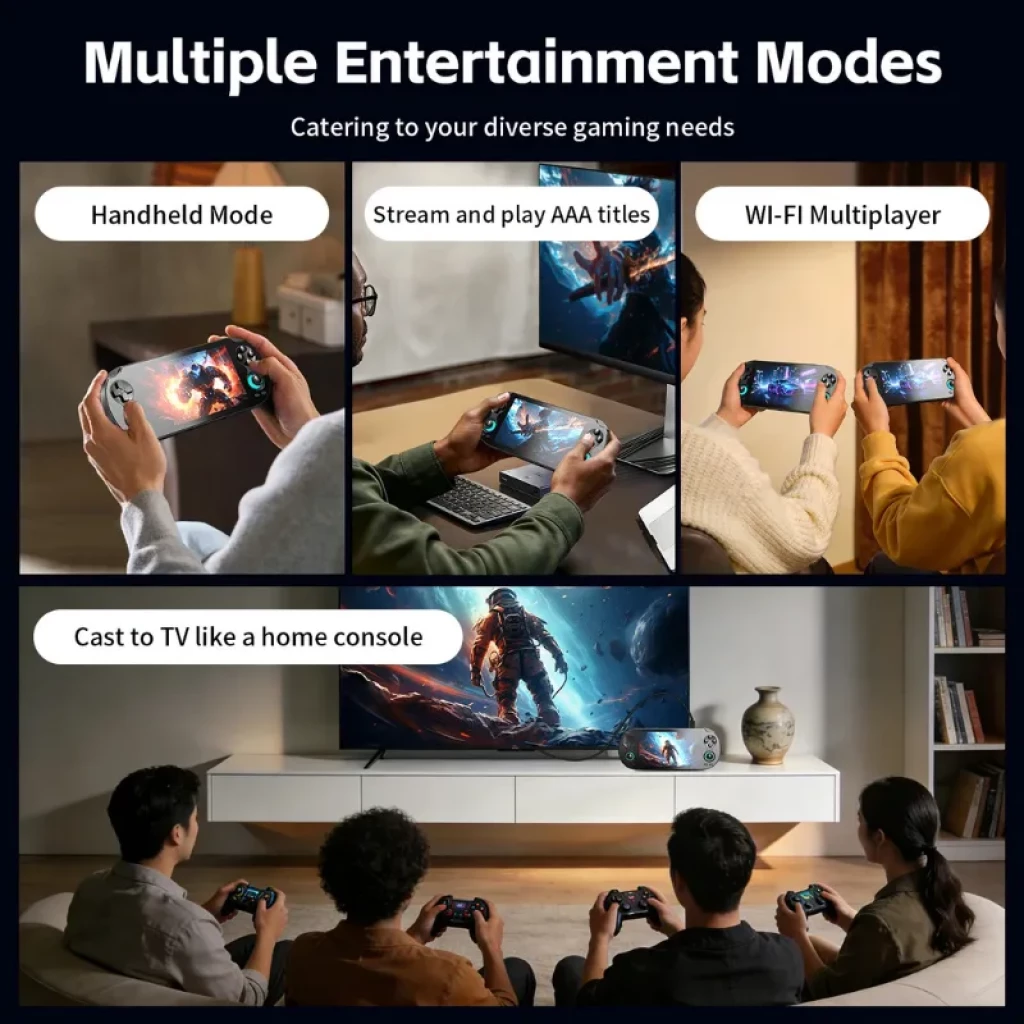 Anbernic RG Vita Negro con conectividad Wi‑Fi y múltiples modos de juego