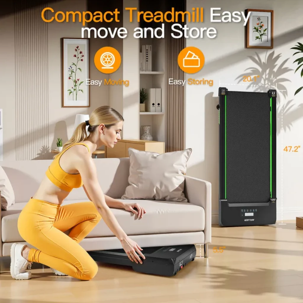 Cinta de andar ultraplana de 13 cm Akluer TW140L guardada bajo mueble