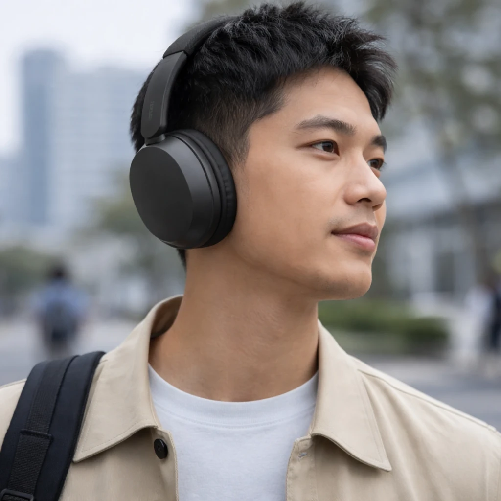Auriculares Redmi Headphones Neo negros, diadema acolchada, copas circumaurales grandes de 40 mm, diseño minimalista y plegable, uso inalámbrico en exteriores