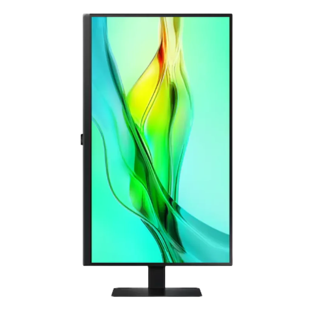 Peana ergonómica del Samsung S27D604UAU en posición pivotada (vertical)
