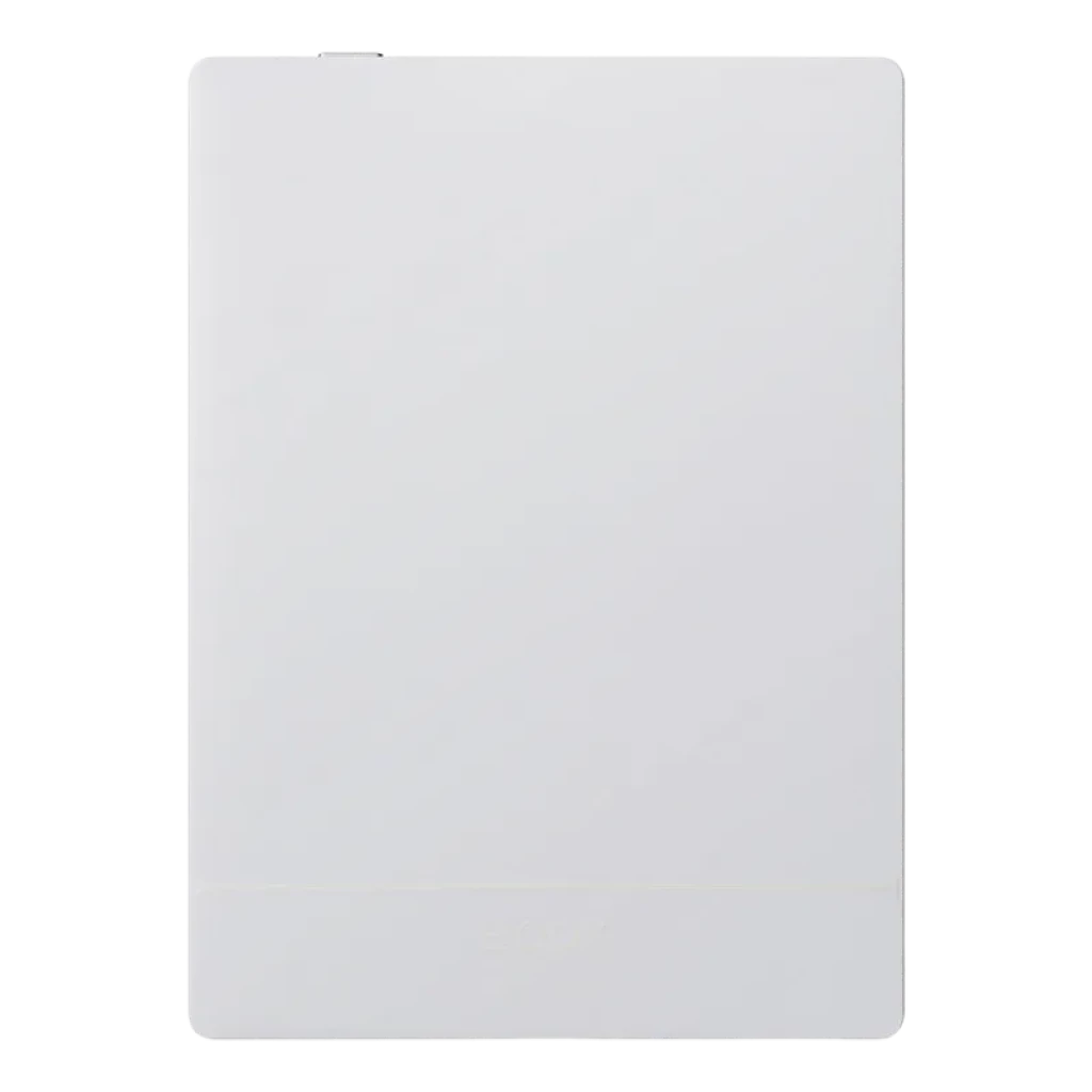 Funda blanca minimalista para BOOX Go 6 con acabado mate, bordes rectos y recorte superior para botón o puerto