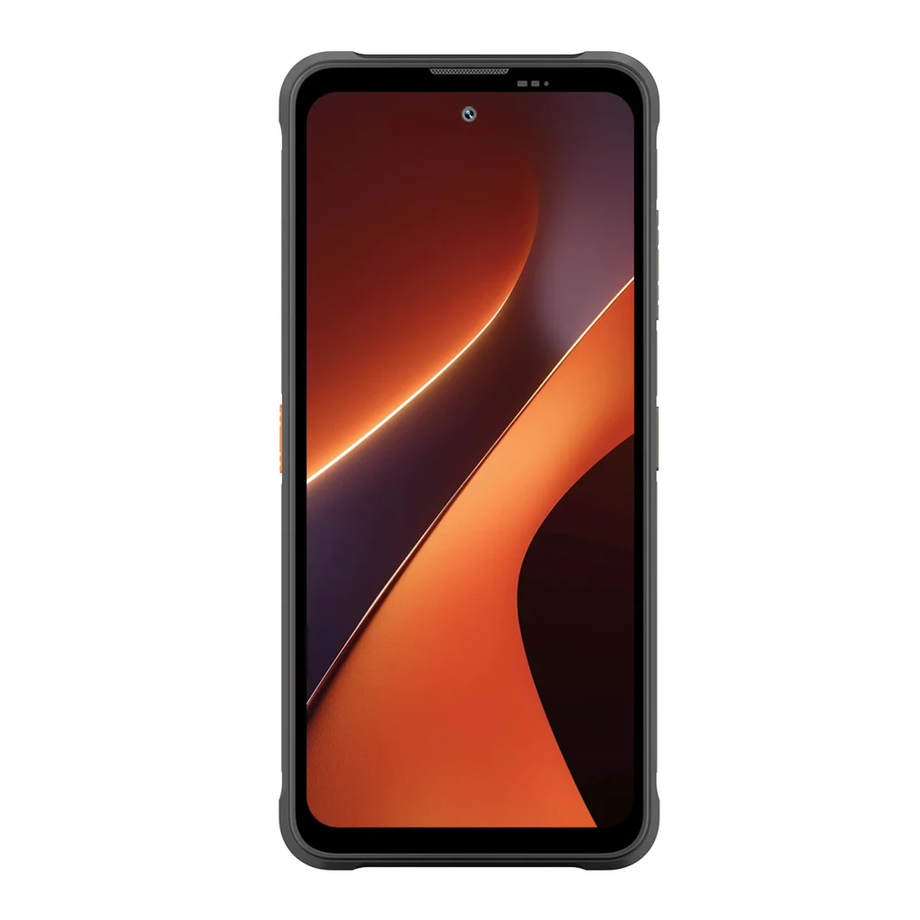 Blackview Fort 200 negro con pantalla de 6.78 pulgadas sin biseles notorios, bordes reforzados y acabado robusto; diseño frontal con notch mínimo central