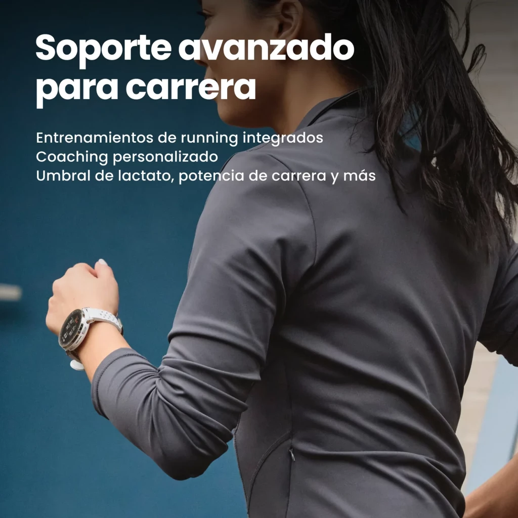Amazfit Active 3 Premium AMOLED 1.32 táctil en color Aero White con correa blanca, bisel metálico plateado y GPS integrado para running y coaching