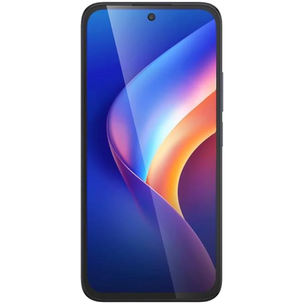 TCL K70 4G con pantalla de 6.75 pulgadas casi sin bordes, cámara frontal en orificio central, cuerpo negro y diseño moderno para uso diario