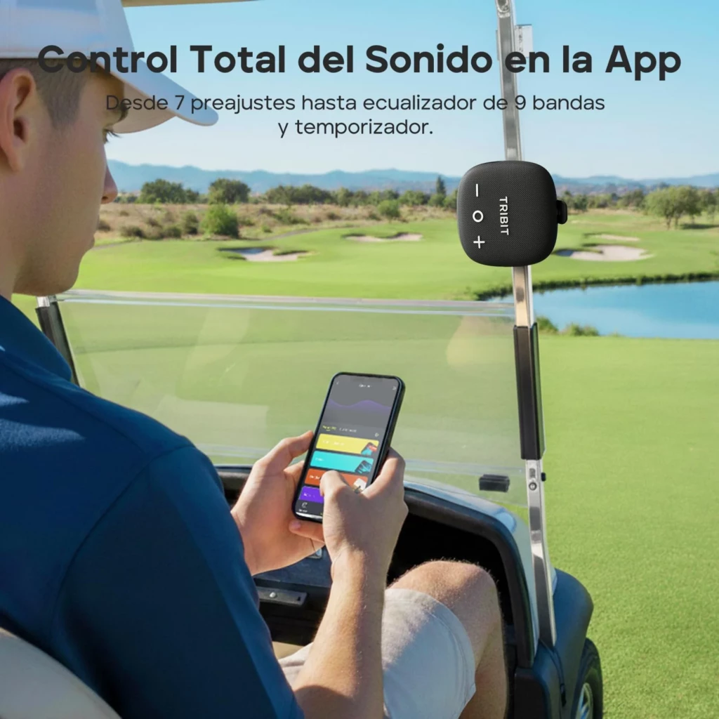 TRIBIT StormBox Micro 3 negro con clip de sujeción, botones + y -, compacto y portátil, control por app, ideal para montar en barras o mochilas