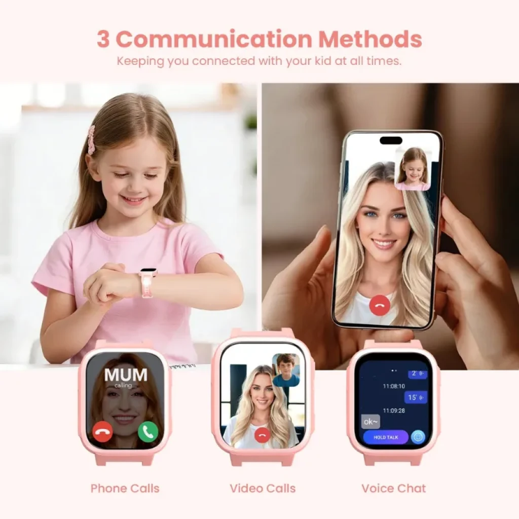 Lagenio K10: smartwatch infantil con llamadas, videollamadas y chat de voz, pantalla táctil a color y cámara frontal