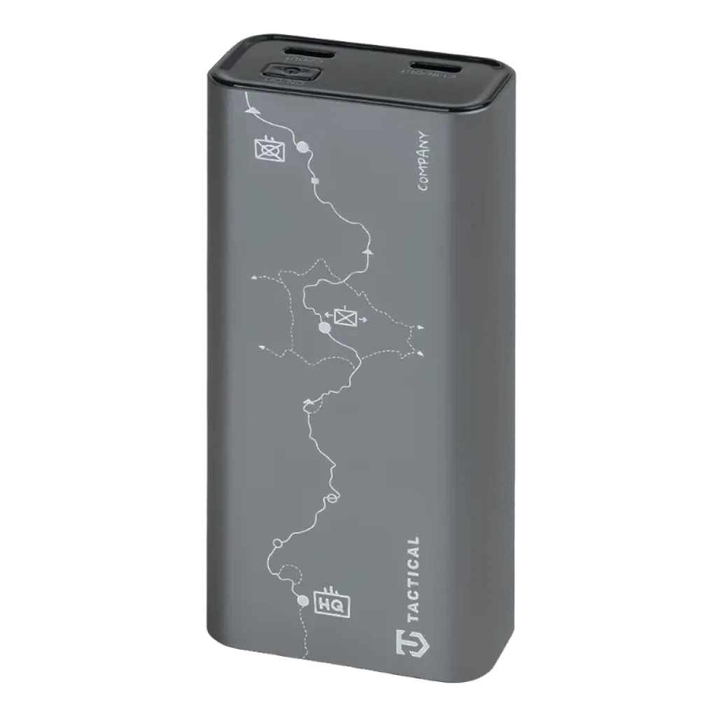 Vista a 45 grados del Tactical Squad Company 30W 10000mAh en color gris