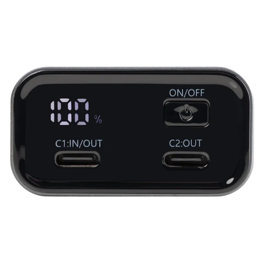 Panel principal del Tactical Squad Company 30W 10000mAh con puertos de salida e indicador LED