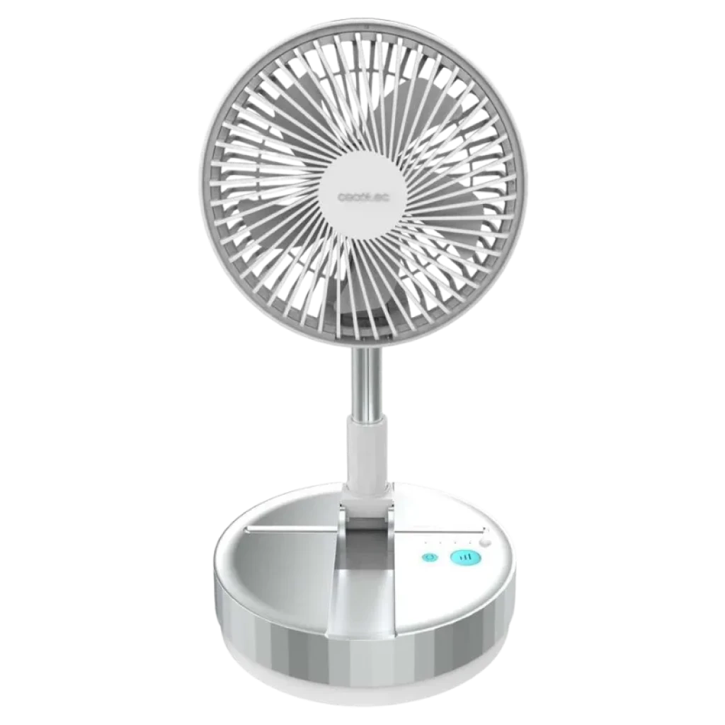 Ventilador Cecotec 800 FoldAir en altura mínima para uso sobre escritorio