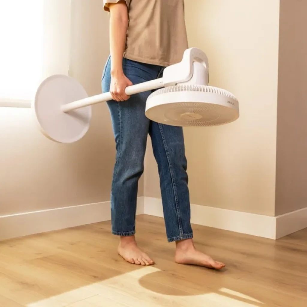 Cecotec EnergySilence 2600 Sunflower Portable 22W 3 en 1 ventilador de pie blanco, portátil, ligero, cabezal circular y base amplia para estabilidad