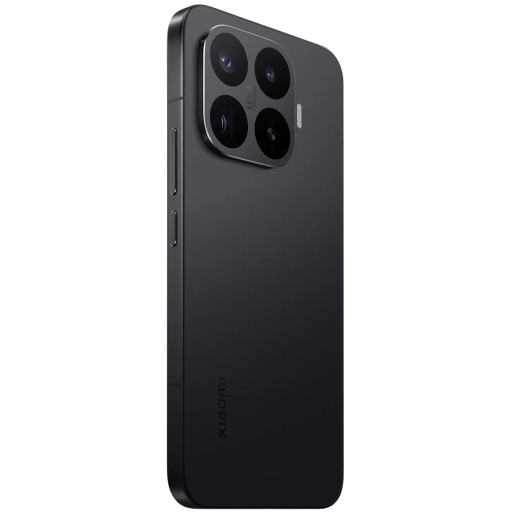 Xiaomi 17T Pro 5G negro con acabado mate y bordes planos, módulo de cámara cuadrado con cuatro lentes y flash, botones laterales y diseño premium