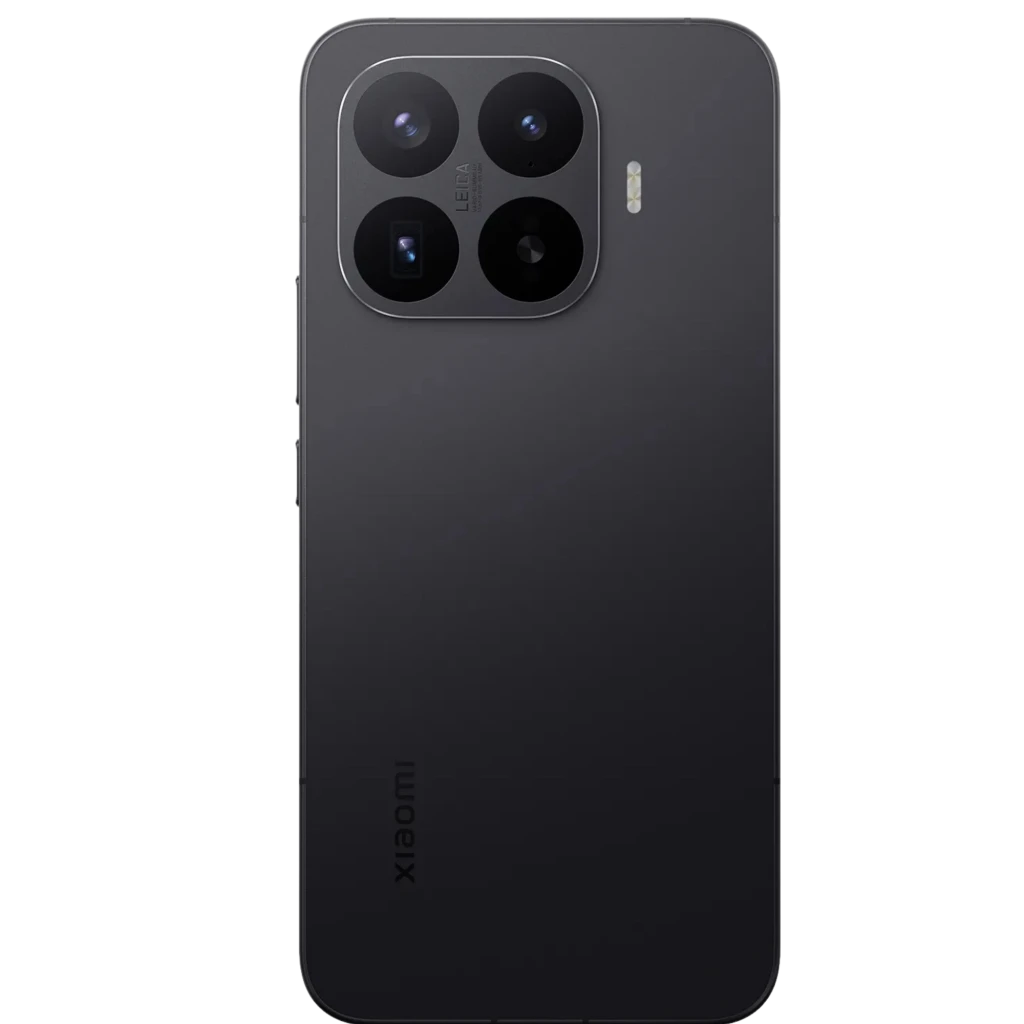 Xiaomi 17T Pro 5G negro con acabado mate. Módulo trasero cuadrado con triple cámara grande y flash LED lateral, bordes rectos y diseño minimalista.