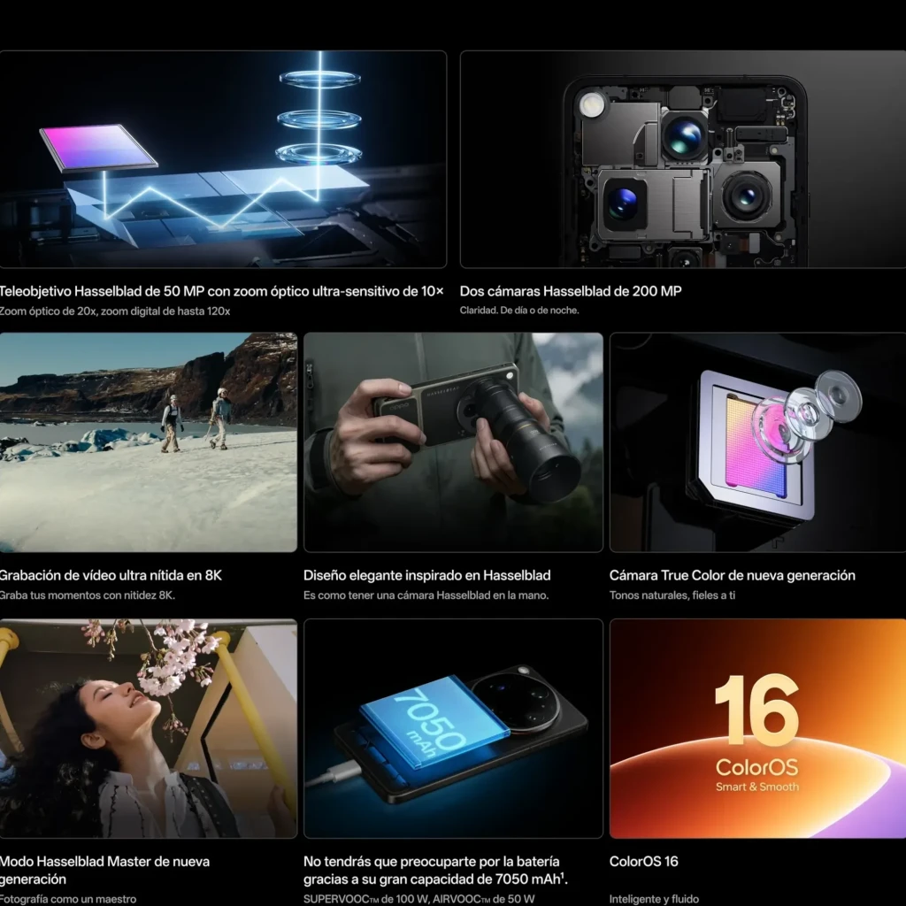 Oppo Find X9 Ultra 5G Tundra Umber con cámara Hasselblad, teleobjetivo 50 MP, zoom óptico 10x, vídeo 8K, Snapdragon 8 Elite Gen 5 y 12 GB RAM