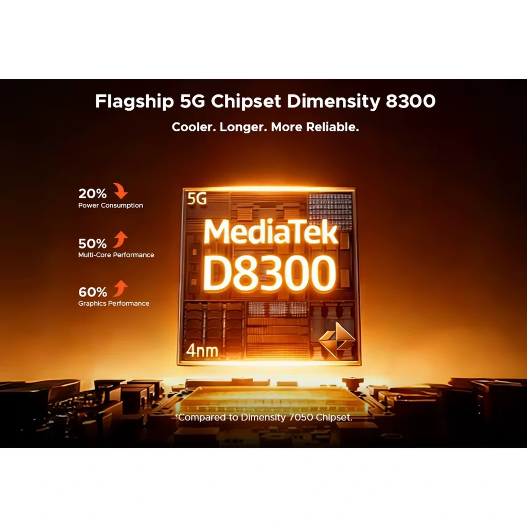 Chipset MediaTek Dimensity 8300 5G de 4 nm con mejor rendimiento multicore, 60% más gráficos y 20% menos consumo; ideal para Doogee V Max 2 Pro 5G 1 TB Negro