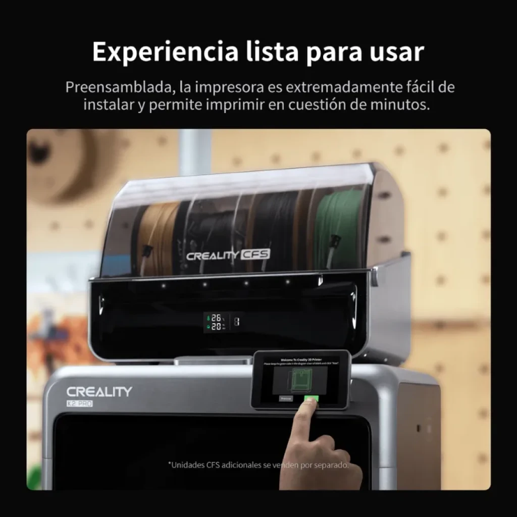 Creality K2 Pro Combo - Impressora 3D + CFS com módulo CFS superior para múltiplos filamentos, visor digital de temperatura e estrutura cinza pré-montada