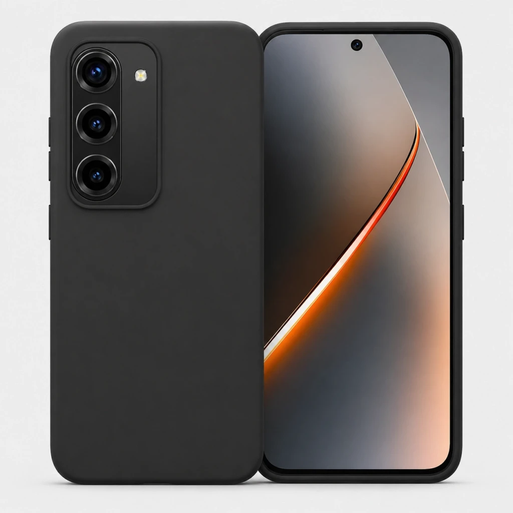 Coque Nubia Neo 5 GT 5G noire, finition mate liquide, bords carrés, découpes précises triple caméra, protection fine antichocs et prise en main confortable