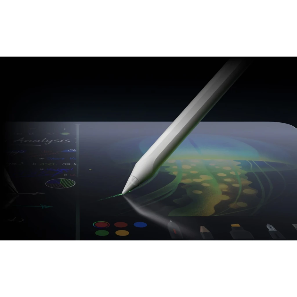 OnePlus Stylo Pro 16384 Niveles Motor Háptico – lápiz óptico blanco con punta fina precisa, trazo sensible y control en pantalla con botones y colores