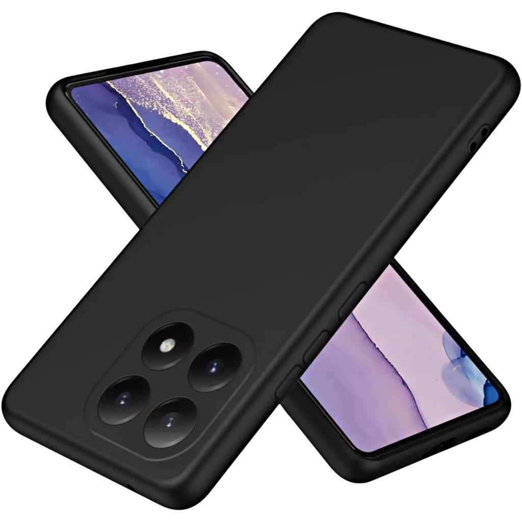 Funda Honor 600 5G Square Liquid Premium Negro con acabado mate, bordes elevados y protección de cámara doble; recortes precisos y botones accesibles